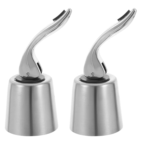 WATIIFUFU 2 pezzi Tappi per Bottiglia di Vino in Acciaio Inossidabile e Plastica da Tappi Espandibili Riutilizzabili per Sigillare e Conservare Vino Rosso Chiusura Ermetica per Uso