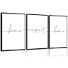 3Pcs Farmhouse Home Wall Art Home Sweet Home Canvas Paintings Rustic Wall Decor Family Sweet Quotes Posters Prints for Living Room Bedroom Kitchen Above Bed Artwork Pictures Unframed
