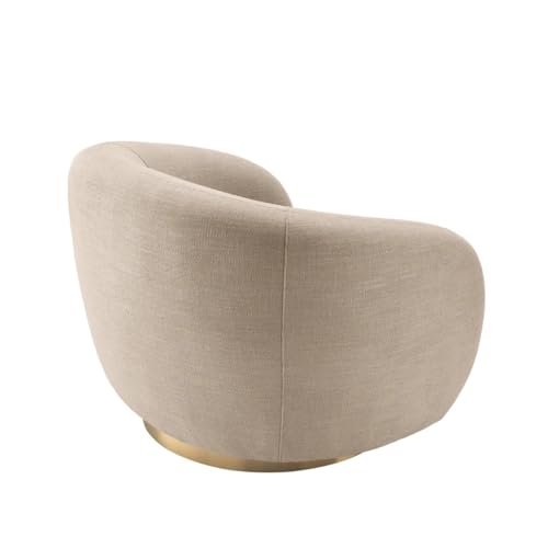 Image of Kingsman Furnitures Brok Swivel Luxury Accent Arm Chair 360 Degree Rotatable Sofa for Home | Bedroom, Living & Drawing Room | Ultra Soft and Comfortable for Lounge (Avalon Sand, Non-Swivel)