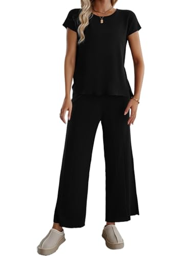 Ensemble pull femme vêtement sans pli haut décontracté couleur unie confort