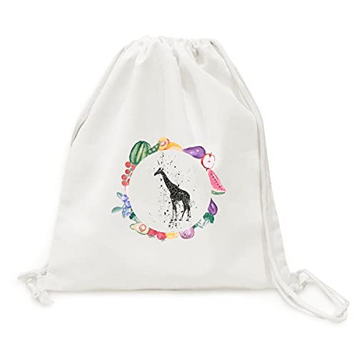 Sac en tissu pliable girafe grise bd pour fruits et légumes animalier