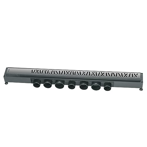 Wirquin 30723954 Caniveau douche à l'italienne Venisio L.700 mm avec grille Mikado en inox largeur 43 mm design virgules, chromé