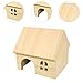 Stgfyxgs Hamster Wood House Cage Accessories Landscaping Supplies Hut Wood Pet Habitat Pet Shelter for Hamster Gerbils Small Animals, s