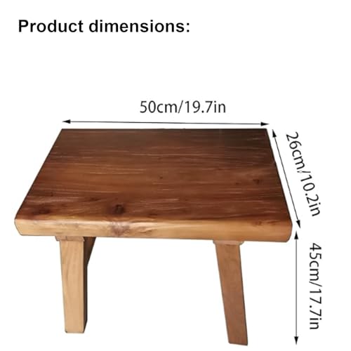 Banco de madera maciza retro y taburete bajo doble para comedor 3