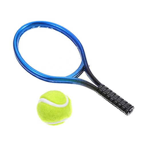 NOLITOY 1 Juego raqueta de tenis de casa de muñecas topper de pastel de mini casa de muñecas Accesorio miniatura 1/12 accesorios para muñecas Regalo accesorio de foto mini adorno Pelar