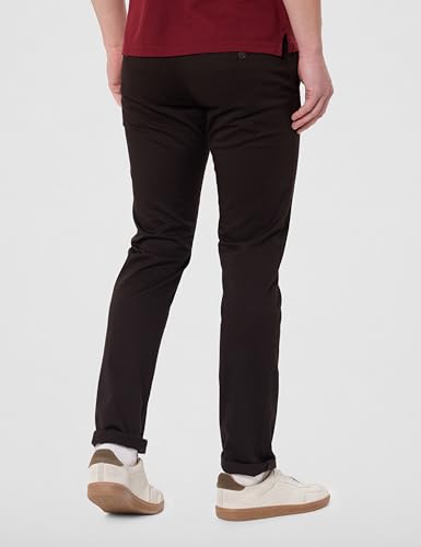 Image of Peter England Men's Slim Fit Stretchable Cotton Satin Casual Trousers | Office & Everyday Wear | Comfortable & Smart Look