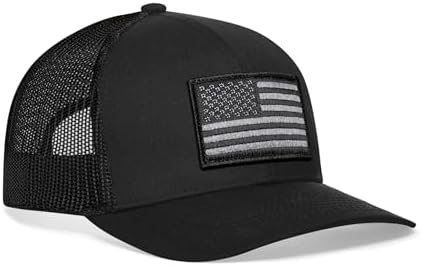 HAKA American Flag Hat, USA Trucker Hat for Men & Women, Adjustable Baseball Cap, Mesh Snapback, Durable Outdoor Black Hat