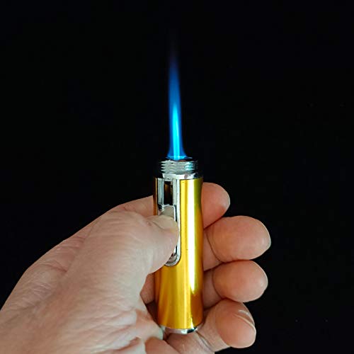 Encendedor de butano recargable 2 unidades dorado miniatura 2