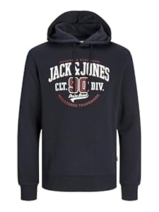 Jack & Jones Homme Jjelogo 2 Col 24/25 Noos Sweatshirt À Capuche, Bleu Marine, M EU