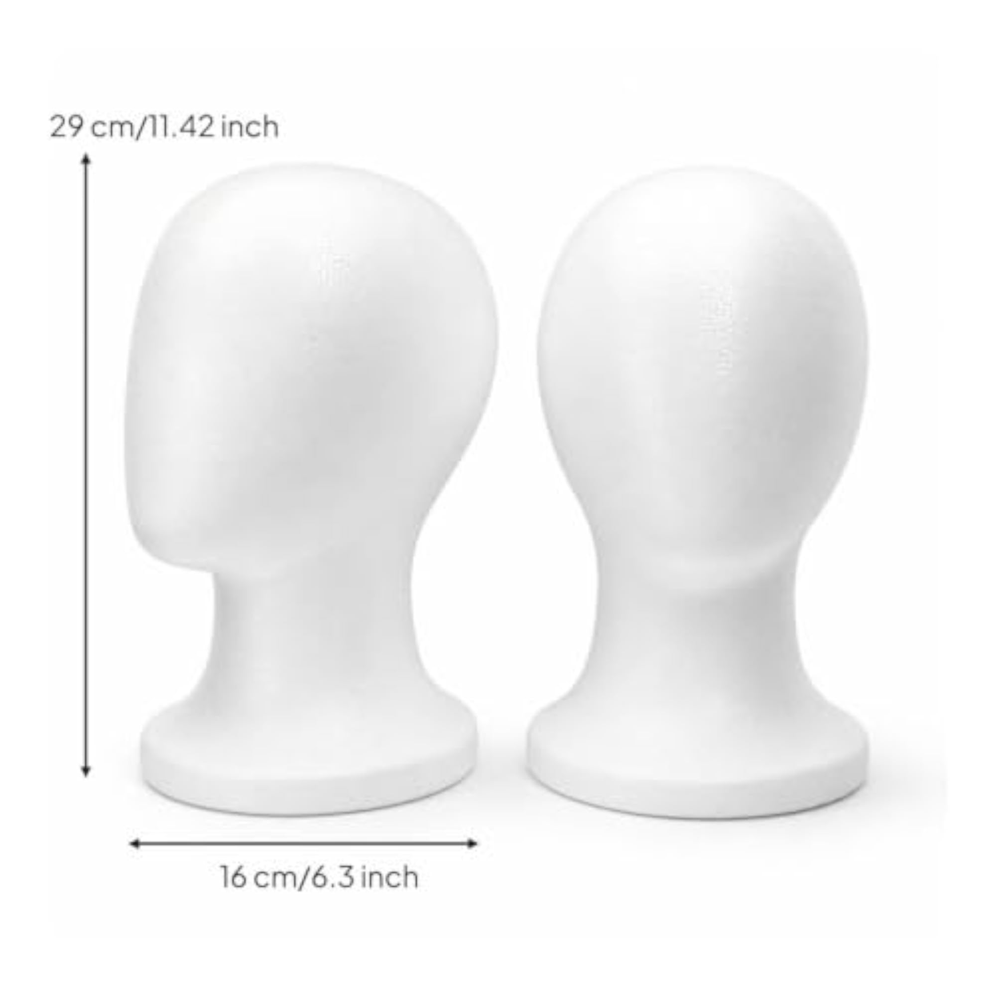 2 Pieces White Head Lightweight Hairpiece Head Model, 2-Pack