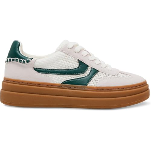 Steve Madden Women's Dodge Sneaker, White/Green, 8
