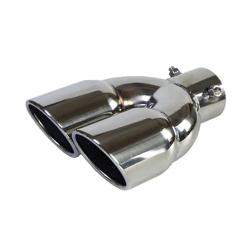 Embout d'échappement de voiture double baril Silver Z en acier inoxydable poli miroir