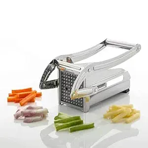 GUDIYA ENTERPRISE Wonders Stainless Steel Home French Fries Potato Chips, Salad Chipser Strip Cutting Cutter Machine Maker Slicer Chopper Dicer Snacks Finger (Silver)