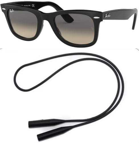 Ray-Ban RB2140 Sunglasses Bundle: RB 2140 WAYFARER 901/32 Wayfarer Black Crystal Grey Gr and Universal Anti-slip Silicone Leash2