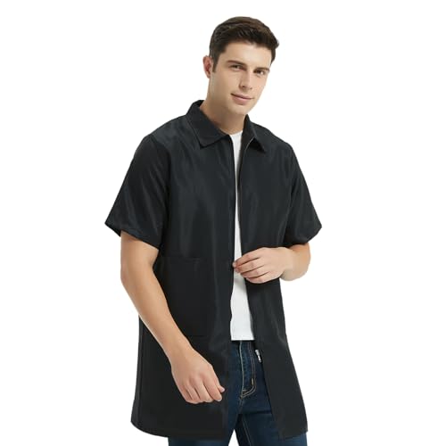 TopTie Friseur Schürze Herren Salon Kittel Kurzarm Pet Groomer Kittel für SPA Salon Pet Shop