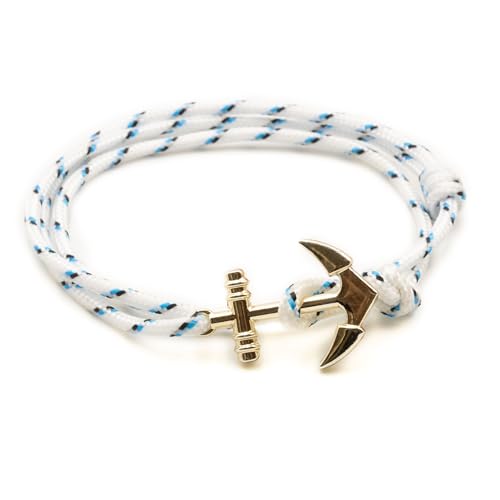 Générique Bracelet Ancre Tressé Unisexe - Cordon Multi Rang Réglable en Coton - Accessoire pour Femme et Homme (FSI70-4A)