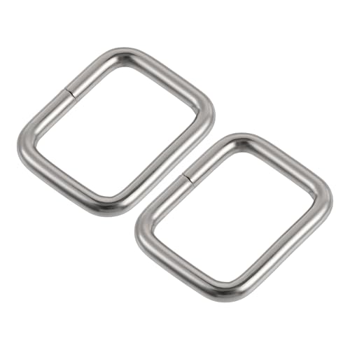 sourcing map 15Stk Metall Quadrat Ringe Schnalle Rechteck Metall Ring 25x20mm(0,98 x0,79) Innenmaß für Taschen Gürtel DIY Zubehör Silberton