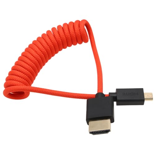 Image of HangTon Micro HDMI to HDMI 4K 8K 60p Cable for ATOMOS Ninja V Ultra Canon R6 R6II R5C R5 R10 R7 Sony ZVE-10 A7C A7RIV A7RIII A7S2 Lumix S5 S9 GH4 Camera SmallHD Cine Indie Monitor, Type A D HDMI 2.1