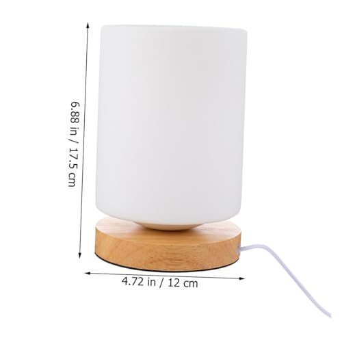 Lámpara de Mesa de Noche Cilíndrica LED con Control Táctil y Puerto USB miniatura 2