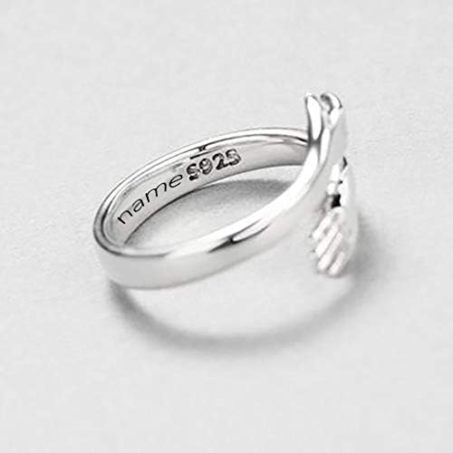 Personalised Hug Ring, Custom 925 Sterling Silver Hug Rings with Your Name, Hands Embrace Open Rings Adjustable Couple Hug Rings for Women Girls