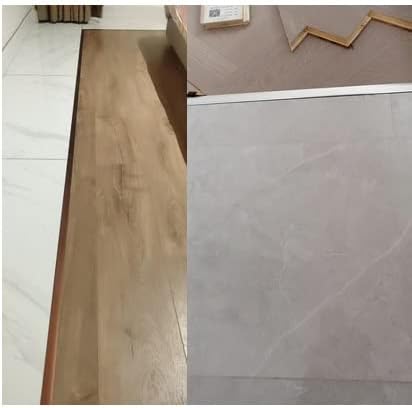 Miniatura 6 de ETULLE Borde de tira de transición de piso de aluminio, resistente al agua, reductor de umbral de madera a azulejos, para puertas delanteras (color