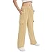 Girls Wide Leg Sweatpants Fashion Elastic Waist Fleece Cargo Sweat Pants Teen Boys Kids Workout Joggers with Pockets Khaki Girl Pants Size 14 Years