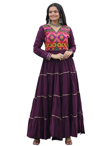 Costume indien Reyon tissu Kutchi Gamthi brodé miroir 15523