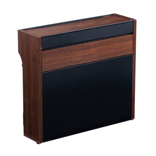 イーサプライ ルーター収納ボックス ケーブルボックス 幅50cm 高さ45cm 充電ステーション スマホスタンド機能 モデム Wi-Fi 扉付き 木製 2段 完成品 ダークブラウン EZ2-CB007LDM