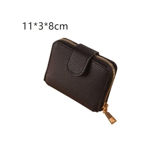 Solid Color Wallet Stylish And Simple With Makeup Mirror And Multiple Card Slots Coin Purse(Lightbrown)2