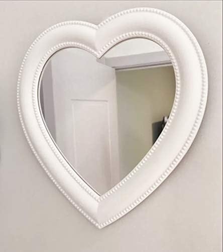 Xyconcep 10.6inch Heart Shape Makeup Mirror, Bedroom Dressing Table Decoration (White, 10.6'' width)