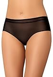 Le bas du slip femme est fini en maille transparente.