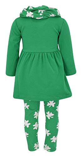 Image of Unique Baby Girls Kids Toddler 3pc Outfit Set Long Sleeve Soft Knit Tunic Top Leggings and Scarf