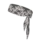 AKNJFLSSN Boys Girls Sports Sweatbands, Multipurpose Long Head Band for Yoga Fitness Shower, Fashion Cherry Blossom Flower Art Headwear Head Decor