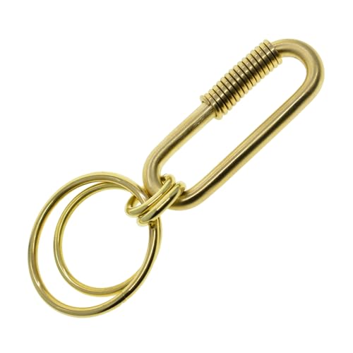 Porte-clés mousqueton en laiton mat idéal pour sac et ceinture