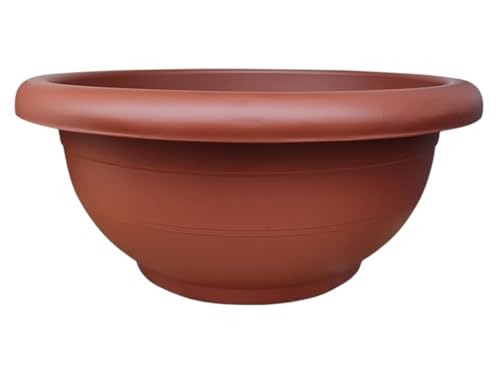 Tarrina Tiesto Maceta Grande macetón Decorativa. marrón. 40 litros. Ø 60 x 25 Cm. Exterior para Plantas Grandes. Segura Garden. Resistente a los Rayos UV