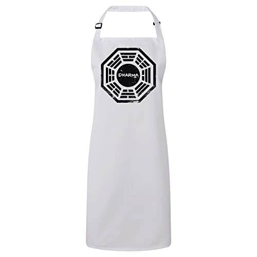 Tablier cuisine Dharma Initiative blanc cadeau geek parfait