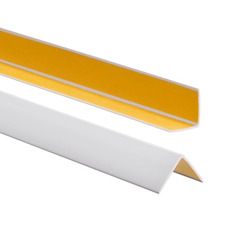 ProfiPVC Perfil angular de PVC 30x30mm, 130cm - ángulo pvc, autoadhesivo listón de plástico, protección de esquinas y bordes, esquina de gomma para cantos - cantonera protector, Gris claro