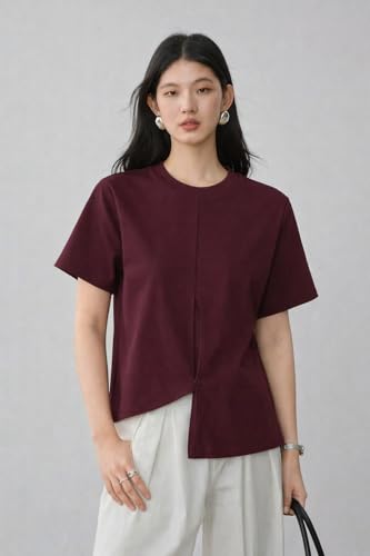 Image of Zilcon Woman Half Sleeve Round Neck Womens Tops Beach Vacation Fashion Clothes Casual Summer Spring Winter Fall Outfits Tops