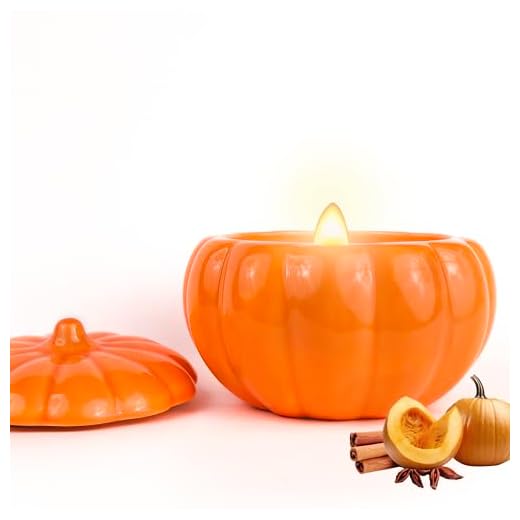 Fall Candle Spice Pumpkin Decorations: Fall Decorations for Home Scented Candles Natural Soy Wax Spiced Pumpkin Candles- Thanksgiving Centerpiece for Autumn Indoor Decor