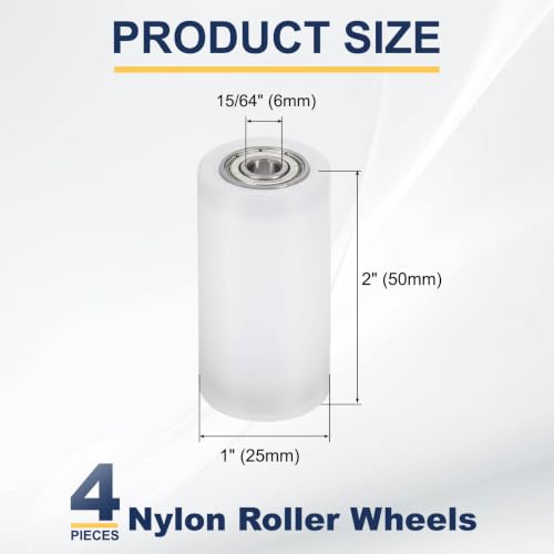 Rueda guía CNC de nailon blanco de alta resistencia con rodamiento de bolas de 1/4" 2