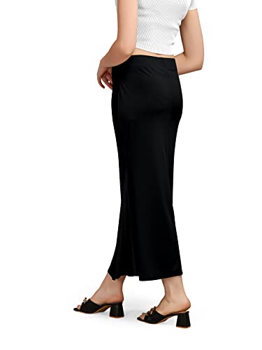 Image of Mogsa Women's Lycra Fishcut Saree Shapewear Petticoat - Tummy Control Slim Fit Stretchable Shaper Skirt with Drawstring & Side Slit for Sarees