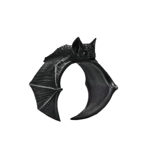 Bague chauve-souris tricolore pour homme, anneau d'articulation vintage et empilable d'Halloween