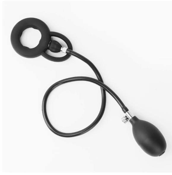 Anillo inflable de silicona para sesiones de masturbación masculina a solas