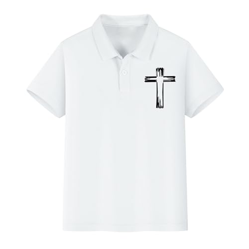 Girls Cross Embroidery Golf Polo Shirts Kids Short Sleeve School Uniforms Teen Summer Button Down Collar Shirt4