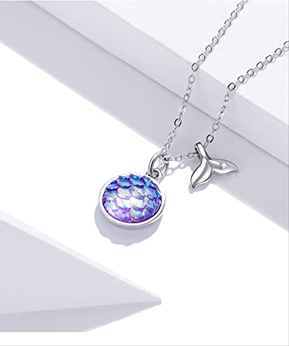 Collier queue de poisson bleu en chaîne océan pour femme - 5