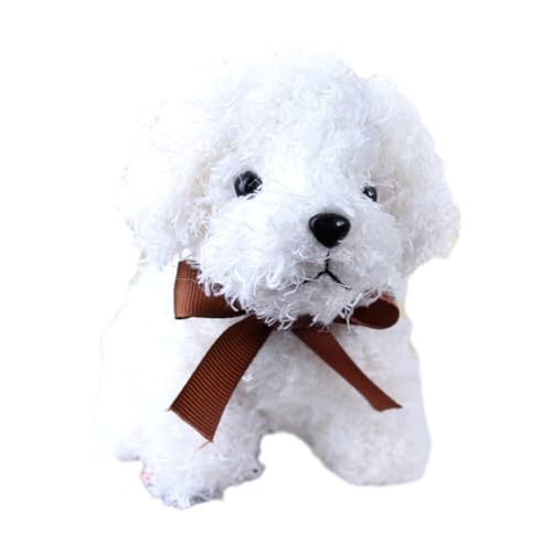 Asukohu 犬のキーホルダー 愛らしい動物のぬいぐるみ ペンダント 犬のキーリング ハンドバッグペンダント 鍵やバックパックに最適, ホワイト