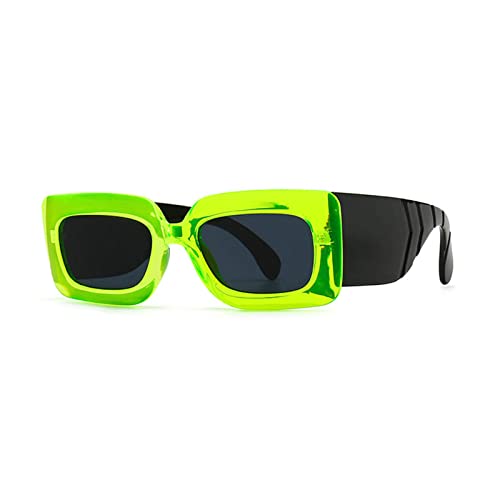 Image of laureles /Square Snakeskin Pattern Rectangle Sunglasses Men Women Vintage Fluorescent Green Shade Glasses