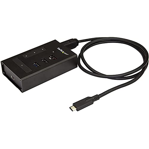 StarTech.com 4 Port USB C Hub - USB Type-C to 1x USB-C/3x USB-A - Commercial Metal USB 3.0 Hub - SuperSpeed 5Gbps USB 3.1/3.2 Gen 1 - Self Powered - BC1.2 Fast Charge - Mountable/Rugged (HB30C3A1CST)