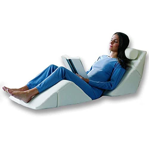 Back Support Systems The Angle System - 3 Piece Body Support Pillows - Leg Wedge, Back Wedge and Neck Roll Pillow (Extra Wide)