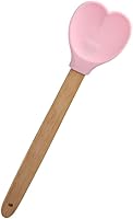 Vista 1 de Espátulas de silicona en forma de corazón, espátula de madera para hornear con mango de madera para mezclar cocinar, hornear, revolver, servir